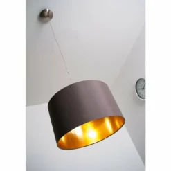 Lampes En Tissu-Luminaires Eglo Suspension Eglo Maserlo cappuccino Nickel mat, 1 lumière