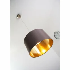 Lampes En Tissu-Luminaires Eglo Suspension Eglo Maserlo cappuccino Nickel mat, 1 lumière