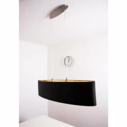 Lampes En Tissu-Luminaires Eglo Suspension Eglo Maserlo Nickel mat, 2 lumières