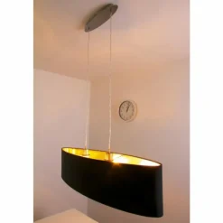 Lampes En Tissu-Luminaires Eglo Suspension Eglo Maserlo Nickel mat, 2 lumières