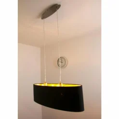 Lampes En Tissu-Luminaires Eglo Suspension Eglo Maserlo Nickel mat, 2 lumières