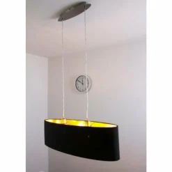 Lampes En Tissu-Luminaires Eglo Suspension Eglo Maserlo Nickel mat, 2 lumières