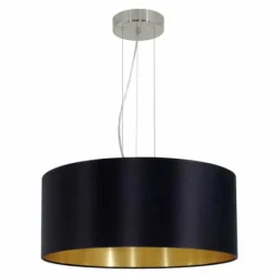 Lampes En Tissu-Luminaires Eglo Suspension Eglo MASERLO Nickel mat, 3 lumières