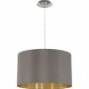 Lampes En Tissu-Luminaires Eglo Suspension Eglo MASERLO Nickel mat, 1 lumière