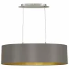 Lampes En Tissu-Luminaires Eglo Suspension Eglo MASERLO Nickel mat, 2 lumières