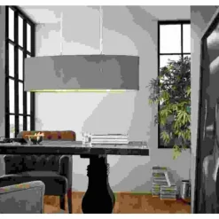 Lampes En Tissu-Luminaires Eglo Suspension Eglo MASERLO Nickel mat, 2 lumières