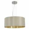 Lampes En Tissu-Luminaires Eglo Suspension Eglo MASERLO Nickel mat, 3 lumières