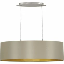 Lampes En Tissu-Luminaires Eglo Suspension Eglo MASERLO Nickel mat, 2 lumières