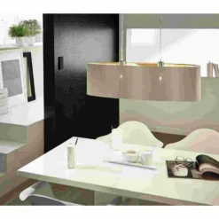 Lampes En Tissu-Luminaires Eglo Suspension Eglo MASERLO Nickel mat, 2 lumières