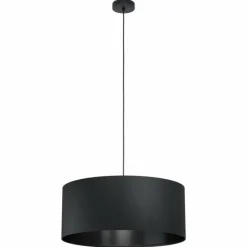 Lampes En Tissu-Luminaires Eglo Suspension Eglo MASERLO Noir, 1 lumière