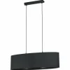 Lampes En Tissu-Luminaires Eglo Suspension Eglo MASERLO Noir, 2 lumières
