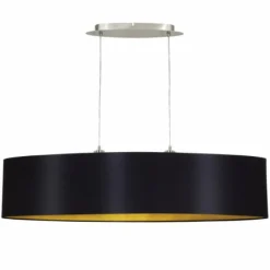 Lampes En Tissu-Luminaires Eglo Suspension Eglo MASERLO ovale Nickel mat, 2 lumières