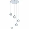 Luminaires Eglo Suspension EGLO MIOGLIA Chrome, 5 lumières* Suspensions