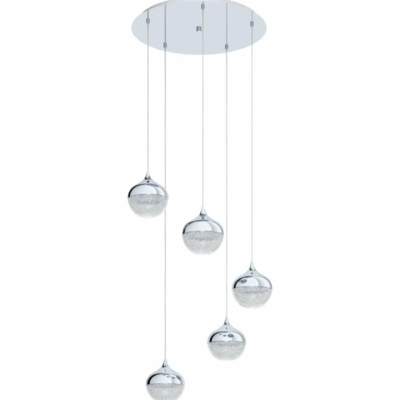 Luminaires Eglo Suspension EGLO MIOGLIA Chrome, 5 lumières* Suspensions