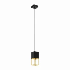 Lampes Dorées-Luminaires Eglo Suspension Eglo MONTEBALDO Or, Noir, 1 lumière