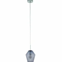 Suspension Verre Fumé-Luminaires Eglo Suspension Eglo MURMILLO Chrome, 1 lumière