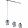 Suspension Verre Fumé-Luminaires Eglo Suspension Eglo MURMILLO Chrome, 3 lumières
