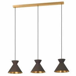Lampes En Tissu-Luminaires Eglo Suspension Eglo NASTASIA Noir, 3 lumières