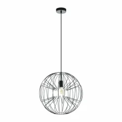 Lampes À Boules-Luminaires Eglo Suspension Eglo OKINZURI Nickel mat, Noir, 1 lumière