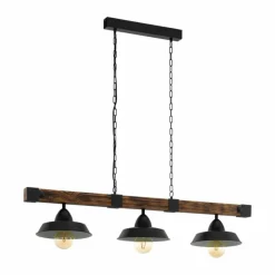 Lampes Vintages & Rétros-Luminaires Eglo Suspension Eglo OLDBURY Brun, Noir, 3 lumières