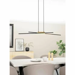 Lampes En Bois-Luminaires Eglo Suspension Eglo PANAGRIA LED Brun, Noir, 2 lumières