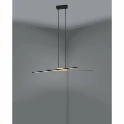 Lampes En Bois-Luminaires Eglo Suspension Eglo PANAGRIA LED Brun, Noir, 2 lumières