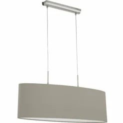 Lampes En Tissu-Luminaires Eglo Suspension Eglo PASTERI Nickel mat, 2 lumières