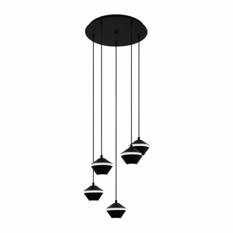 Luminaires Eglo Suspension Eglo PERPIGO LED Noir, 5 lumières* Éclairage Led