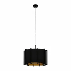 Lampes Dorées-Luminaires Eglo Suspension EGLO PINETA Noir, 1 lumière