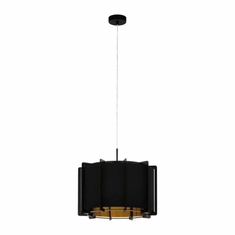 Lampes Dorées-Luminaires Eglo Suspension EGLO PINETA Noir, 1 lumière