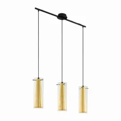 Luminaires Eglo Suspension Eglo PINTO GOLD Noir, 3 lumières