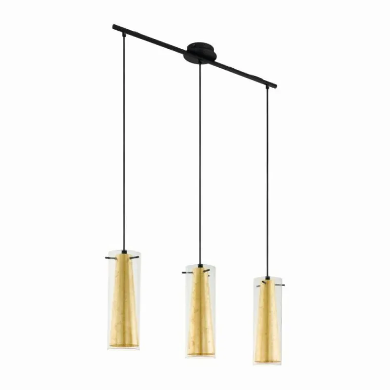 Luminaires Eglo Suspension Eglo PINTO GOLD Noir, 3 lumières