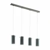 Lampes En Tissu-Luminaires Eglo Suspension Eglo PINTO Nickel mat, 4 lumières