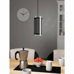 Luminaires Eglo Suspension Eglo PINTO TEXTIL Noir, 1 lumière