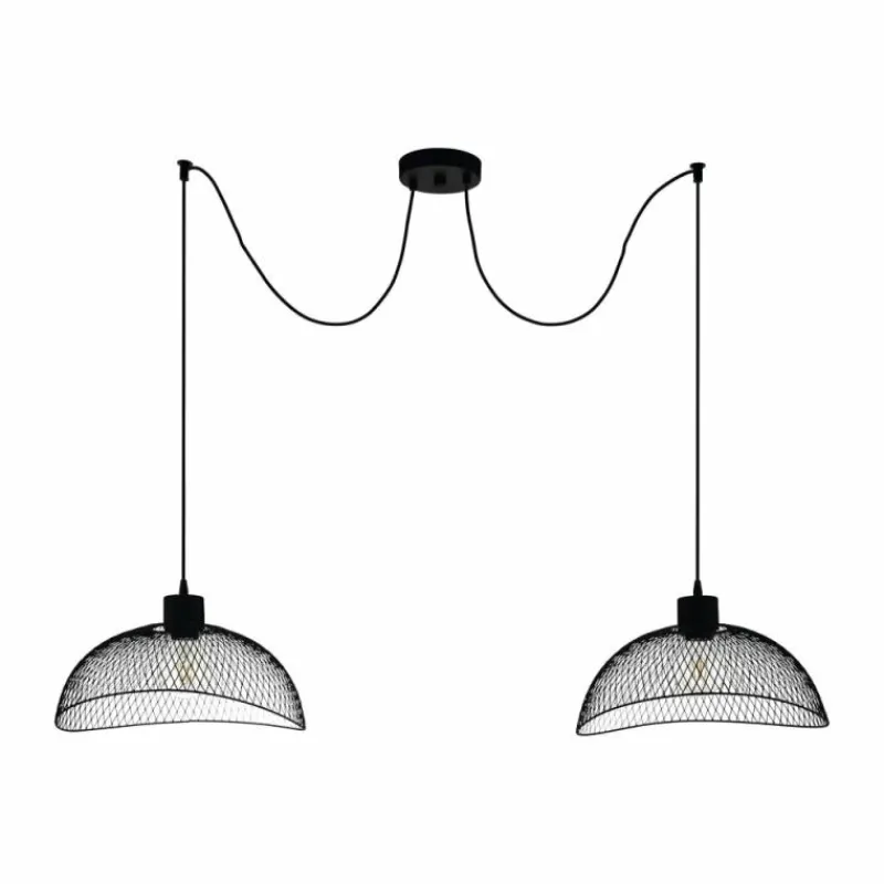 Luminaires Eglo Suspension Eglo POMPEYA Noir, 2 lumières* Suspensions