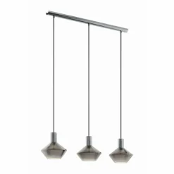 Luminaires Eglo Suspension Eglo PONZANO Nickel mat, 3 lumières