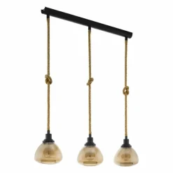 Luminaires Eglo Suspension EGLO RAMPSIDE Brun, Noir, 3 lumières