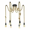 Style Boho-Chic-Luminaires Eglo Suspension EGLO RAMPSIDE Brun, Noir, 6 lumières