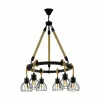 Lampes Industrielles-Luminaires Eglo Suspension EGLO RAMPSIDE Brun, Noir, 6 lumières