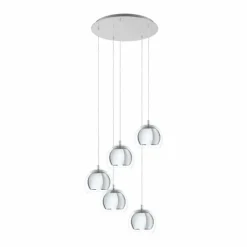 Luminaires Eglo Suspension EGLO ROCAMAR Chrome, 5 lumières