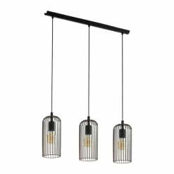 Lampes Industrielles-Luminaires Eglo Suspension Eglo ROCCAMENA Cuivre, Noir, 3 lumières