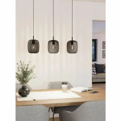 Luminaires Eglo Suspension Eglo ROMAZZINA Noir, 3 lumières* Suspensions