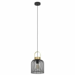 Luminaires Eglo Suspension Eglo ROUNDHAM Laiton, Noir, 1 lumière* Suspensions