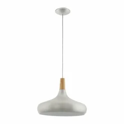 Luminaires Scandinaves-Luminaires Eglo Suspension Eglo SABINAR Acier inoxydable, Argenté, 1 lumière