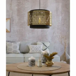 Luminaires Orientaux-Luminaires Eglo Suspension Eglo SANDBACH Noir, 1 lumière