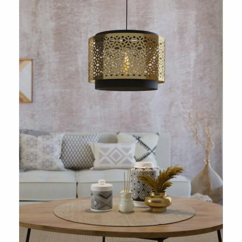 Luminaires Orientaux-Luminaires Eglo Suspension Eglo SANDBACH Noir, 1 lumière