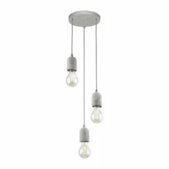 Lampes Vintages & Rétros-Luminaires Eglo Suspension Eglo SILVARES Gris, 3 lumières