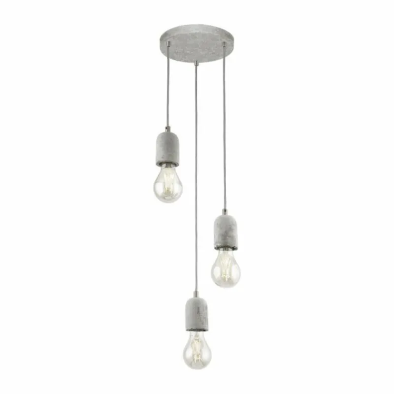 Lampes Vintages & Rétros-Luminaires Eglo Suspension Eglo SILVARES Gris, 3 lumières