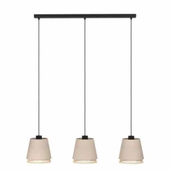 Style Boho-Chic-Luminaires Eglo Suspension Eglo TABLEY Noir, 3 lumières