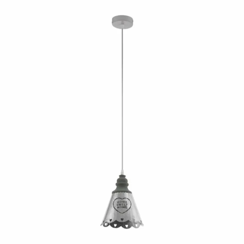 Lampes Industrielles-Luminaires Eglo Suspension EGLO TALBOT Gris, Blanc, 1 lumière